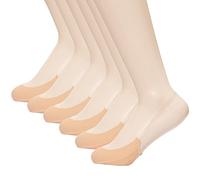 MANZI Calzini invisibili a mezza punta Topper Calze Slingback Liner con cinturino elastico trasparente 6 paia, Nude-6 Coppie, Etichettalia unica