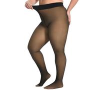 MANZI Collant foderati in pile Plus Size Termico Inverno Caldo Collant per le Donne Vita Alta Falso Translucido Nero Collant, Spessore nero., 3XL/4XL plus