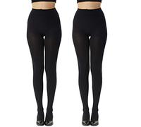 MANZI Collant spessi da donna, ad alta elasticità, in velluto, 120D, confezione da 2, Nero-2 paia, XXL