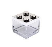 Manzoni Home - Contenitori Mattoncino - Set da 12 Pezzi - Versione Premium Argento Metallizato - Ideali Come Bomboniere per Battesimo e Decorazioni Creative - Made in Italy