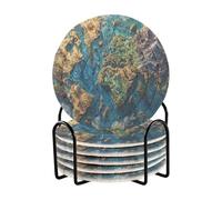 Mao Art Worldwide - Sottobicchieri assorbenti con supporto, set di 6 sottobicchieri per bevande, regalo di inaugurazione della casa