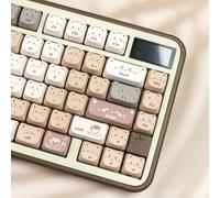 MAO Cat Ear Copritasti Caffè Gatto TOP Lettere stampate Tintura Sub Big Set Copritasti Materiale Pbt per tastiera meccanica Interruttore di tiro