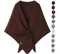 MAOAEAD 2025 New Pashmina Wraps per le donne, mantello scialle triangolare lavorato a maglia in morbida lana, elegante sciarpa calda leggera da viaggio casual tinta unita poncho, Marrone, L