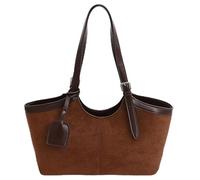 MAOAEAD Borsa hobo da donna in pelle scamosciata, borsa a tracolla in pelle morbida per l'autunno 2025, borsa a tracolla vintage da donna, elegante borsa in pelle scamosciata e pochette, Marrone, M