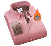 MAOAEAD Camicia calda invernale da uomo in cotone velluto a coste spessa fodera in pile camicie termiche casual maniche lunghe top base