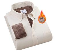 MAOAEAD Camicia calda invernale da uomo in velluto a coste in cotone spesso fodera in pile camicie termiche casual a maniche lunghe Top di base