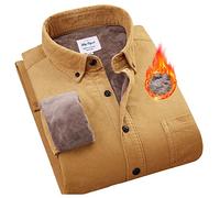 MAOAEAD Camicia calda invernale da uomo in velluto a coste in cotone spesso fodera in pile camicie termiche casual a maniche lunghe Top di base