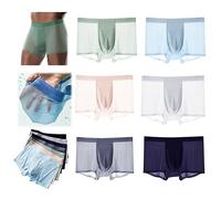 MAOAEAD Men's Ice Silk Underwear, Mens Ice Silk Cool Breathable Boxer Briefs Traceless Soft Ultra-Thin Ice Silk Men's Panties (3XL(80-90kg),3 Pack Color Random)