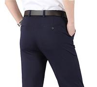 MAOAEAD Pantaloni Classici degli Uomini High Stretch, Pantaloni Sottili della Vita Alta dell'Estate Mens Stretch Slim Dress Pants (32W,Royal Blue)