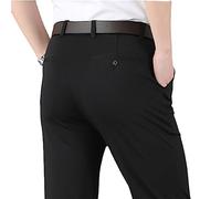 MAOAEAD Pantaloni Classici degli Uomini High Stretch, Pantaloni Sottili della Vita Alta dell'Estate Mens Stretch Slim Dress Pants (42W,Black)