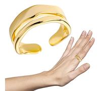Maodom Ansia Anello,Anelli a Doppia Fila Aperti in Argento Sterling 925 - Anelli impilabili Regolabili Anelli a Fascia Fidget Jewelry per Il Regalo di Natale di Compleanno di Un Amico