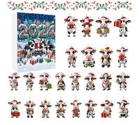 Maodom Calendario 'Avvento 2024-24 giorni a forma di, ornamento per Natale, decorazione 2D in acrilico per la casa per organizzatori di vacanze, eventi scolastici, famiglia, legami per