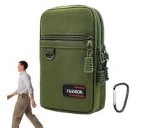 Maodom Custodia da cintura per smartphone, con 2 tasche con cerniera, custodia da viaggio per smartphone, custodia per cellulare, per zaino