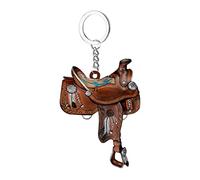 Maodom Ornamento per Auto in Acrilico per Sella a Cavallo da Cowboy Cowgirl - Ornamento per Auto da Sella a Cavallo Occidentale, per la Vista Posteriore per Amanti dei Cavalli