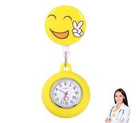 Maodom Orologio da Tasca con Clip, Orologio da Taschino da Donna, Orologio da Bavero per Infermieri, Medici, Orologi da Infermiere, Custodia in Silicone, stetoscopio, Orologio da Taschino Retrattile