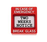 Maodom Resignation Desk Decor - Two Weeks Notice Break Glass divertente simbolo - Job Quit Decor Sign - per familiari, amici, personale, ufficio, posto di lavoro, libreria, piano di lavoro