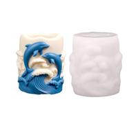 Maodom Stampo per candele a forma di delfino, in silicone 3D, realistico, riutilizzabile, per la creazione di candele a forma di animale, per amanti, familiari, amici, donne, uomini, decorazione per