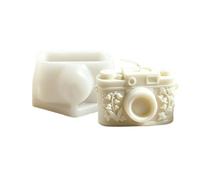 Maodom Stampo per candele a forma di macchina fotografica, riutilizzabile, realizzato a mano, per decorazioni artigianali in argilla, a forma di macchina fotografica, per sapone, torte, cupcake, pasta