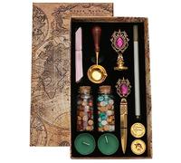 Maodom Strumento per Pittura a Fuoco per ceralacca,Set Sigillante Kit Cera Lacca Fuoco - Set di timbri in Cera per Pittura a Fuoco per lacca a Fuoco, Busta per francobolli, invito a Una Festa