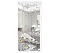 MAODOU 115x285cm (Larghezza x lunghezza)Schermo Magnetico Per,Protezione Dagli Insetti,Terrazze,Soggiorno,Chiusura In Velcro Per Porta,Chiusura Automatica,Montaggio Adesivo,bianca