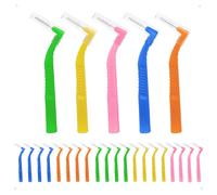 Maoerdental Confezione da 50 scovolini interdentali a forma di L, bastoncini per filo interdentale con 5 diverse dimensioni, bastoncini per la pulizia tra denti, parentesi graffe e gengive