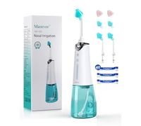 Maoever - Irrigatore nasale elettrico - Macchina per il lavaggio dei seni e la cura del naso - Neti Pot con 6 allegati e 40 bustine di sale per il lavaggio nasale