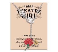 MAOFAED Collana per fan del teatro, roba musicale, collana con maschera musicale per lei, regalo mitologia greca, regalo per nerd teatrale (chitarra)