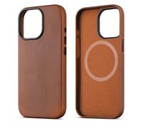 maogoam Custodia in pelle per iPhone 13 Pro Max, custodia in vera pelle Crazy Horse per iPhone 13 Pro Max da 6,7", compatibile con MagSafe, stile Indiana-Jones, marrone