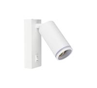maolo Applique Faretto Orientabile con Attacco GU10 e Interruttore - Bianco o Nero Opaco | Design Minimal, Testa Regolabile, per LED fino a 35W (Bianco)