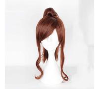 MAOMA Parrucca Anime Cosplay per Sailor Moon Sailor Jupiter,Cosplay Anime Wigs con Cappuccio Parrucca,Parrucche Cosplay Capelli Sintetici,per Cosplay Halloween Costume Brown Ponytail Wig