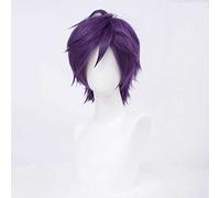MAOMA Parrucca Cosplay Anime A3 Kumon Hyodo Parrucca，Purple Short Parrucca Cosplay，con Rete per Parrucca Gratuita，per Festa Carnevale Halloween Cosplay Parrucca