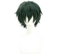 MAOMA Parrucca Cosplay Anime Arknights Faust Parrucca，Dark Green Fluffy Short Parrucca Cosplay，con Rete per Parrucca Gratuita，per Festa Carnevale Halloween Cosplay Parrucca