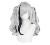 MAOMA Parrucca Cosplay Anime Arknights FEater Parrucca,Silver Gray Double Ponytail Long Parrucca Cosplay,con Rete per Parrucca Gratuita,per Festa Carnevale Halloween Cosplay Parrucca