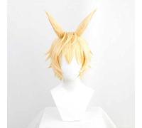 MAOMA Parrucca Cosplay Anime Arknights Leonhardt Parrucca,Yellow Short Parrucca Cosplay,con Rete per Parrucca Gratuita,per Festa Carnevale Halloween Cosplay Parrucca