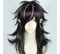 MAOMA Parrucca Cosplay Anime Arknights Midnight Parrucca,Black Gradient Long Wavy Parrucca Cosplay,con Rete per Parrucca Gratuita,per Festa Carnevale Halloween Cosplay Parrucca