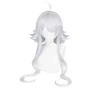 MAOMA Parrucca Cosplay Anime Arknights Tomimi Parrucca,Silver White Long Parrucca Cosplay,con Rete per Parrucca Gratuita,per Festa Carnevale Halloween Cosplay Parrucca