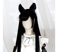 MAOMA Parrucca Cosplay Anime Azur Lane Atago Parrucca，Black Long Parrucca Cosplay，con Rete per Parrucca Gratuita，per Festa Carnevale Halloween Cosplay Parrucca(Size:Style 2)