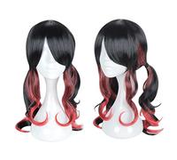 MAOMA Parrucca Cosplay Anime Azur Lane Fusō Parrucca，Black And Red Gradient Double Ponytail Parrucca Cosplay，con Rete per Parrucca Gratuita，per Festa Carnevale Halloween Cosplay Parrucca