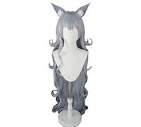 MAOMA Parrucca Cosplay Anime Azur Lane Shinano Parrucca,Blue-Gray Long Wavy Parrucca Cosplay,con Rete per Parrucca Gratuita,per Festa Carnevale Halloween Cosplay Parrucca