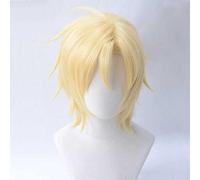 MAOMA Parrucca Cosplay Anime Banana Fish Ash Lynx Parrucca，Short Golden Parrucca Cosplay，con Rete per Parrucca Gratuita，per Festa Carnevale Halloween Cosplay Parrucca