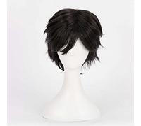 MAOMA Parrucca Cosplay Anime Banana Fish Eiji Okumura Parrucca，Black Short Parrucca Cosplay，con Rete per Parrucca Gratuita，per Festa Carnevale Halloween Cosplay Parrucca