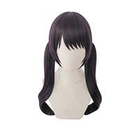 MAOMA Parrucca Cosplay Anime Bang Dream Futaba Tsukushi Parrucca,Dark Purple Double Ponytail Parrucca Cosplay,con Rete per Parrucca Gratuita,per Festa Carnevale Halloween Cosplay Parrucca