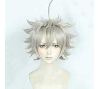MAOMA Parrucca Cosplay Anime Black Clover Asta Parrucca，Beige Gray Short Parrucca Cosplay，con Rete per Parrucca Gratuita，per Festa Carnevale Halloween Cosplay Parrucca