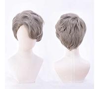 MAOMA Parrucca Cosplay Anime Division Rap Battle Amaguni Hitoya Parrucca，Gray Fluffy Short Parrucca Cosplay，con Rete per Parrucca Gratuita，per Festa Carnevale Halloween Cosplay Parrucca