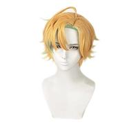 MAOMA Parrucca Cosplay Anime Division Rap Battle Hifumi Izanami Parrucca,Yellow Gradient Green Short Parrucca Cosplay,con Rete per Parrucca Gratuita,per Festa Carnevale Halloween Cosplay Parrucca