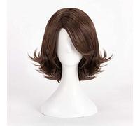 MAOMA Parrucca Cosplay Anime Final Fantasy X FF10 Yuna Parrucca,Brown Short Curly Parrucca Cosplay,con Rete per Parrucca Gratuita,per Festa Carnevale Halloween Cosplay Parrucca