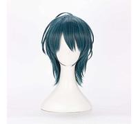 MAOMA Parrucca Cosplay Anime Fire Emblem Three Houses Byleth Parrucca,Blue And Black Mix Parrucca Cosplay,con Rete per Parrucca Gratuita,per Festa Carnevale Halloween Cosplay Parrucca(Size:Corto)