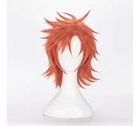 MAOMA Parrucca Cosplay Anime Fire Emblem Three Houses Sylvain Parrucca，Orange Short Parrucca Cosplay，con Rete per Parrucca Gratuita，per Festa Carnevale Halloween Cosplay Parrucca