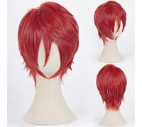 MAOMA Parrucca Cosplay Anime Free! Rin Matsuoka Parrucca,Red Short Parrucca Cosplay,con Rete per Parrucca Gratuita,per Festa Carnevale Halloween Cosplay Parrucca