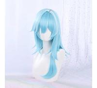 MAOMA Parrucca Cosplay Anime Genshin Impact EULA Parrucca，Blue Curly Parrucca Cosplay，con Rete per Parrucca Gratuita，per Festa Carnevale Halloween Cosplay Parrucca(Color:Style 2)